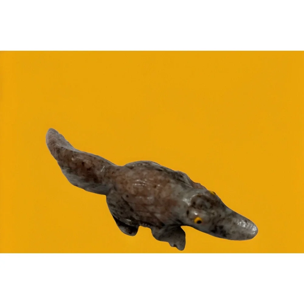 Alligator Handcrafted Stone Carved Animal Natural Rock‎ Mineral Carving Fetish